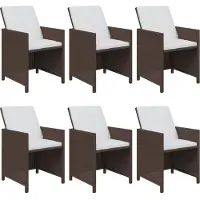 vidaXL 7-delige Tuinset met kussens poly rattan bruin