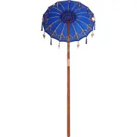 vidaXL Balinese Parasol Blauw 125 x 125 x 260 cm Katoen