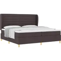 vidaXL Boxspring bed met matras Donkerbruin 200 x 200 cm Stof