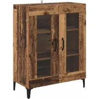 vidaXL Dressoir Oud Hout 69,5 x 34 x 90 cm Geengineerd Hout en IJzer