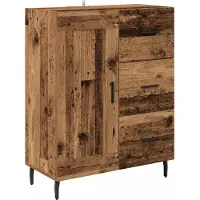 vidaXL Highboard 2 st Oud Hout 69,5 x 34 x 180 cm Bewerkt hout