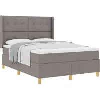 vidaXL Boxspring bed met hoofdeinde Taupe 140 x 190 cm Stof