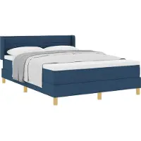 vidaXL Boxspring bed met matras met hoofdeinde Blauw 200 x 160 cm Stof