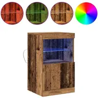vidaXL LED Dressoir Oudhout 41 x 37 x 67 cm Bewerkt hout