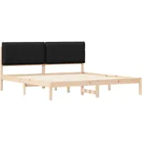 vidaXL Bedframe met Gevoerde Hoofdbord Zwart 200 x 200 cm