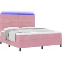 vidaXL LED Box Spring Bed met hoofdeinde Roze 180 x 200 cm Fluweel