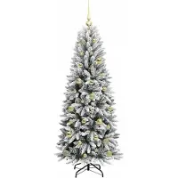 vidaXL Kunstkerstboom Wit 150 cm PVC en plastic en staal en PE