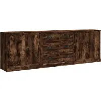 vidaXL Dressoirs 3 st bewerkt hout gerookt eikenkleurig