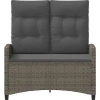 vidaXL Tuinbank met kussens, grijs en donkergrijs, 105 x 60 x 112 cm