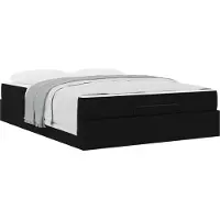 vidaXL Bedframe met matras 2 st Zwart Stof