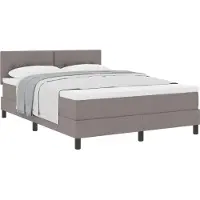 vidaXL Boxspringbed met hoofdeinde, taupe, 140 x 200 cm, gestoffeerd