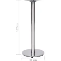 vidaXL Bistrotafelpoot Ø45x107 cm roestvrij staal zilverkleurig