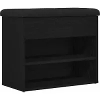 vidaXL Opslagbank Zwart Eiken 62 x 32 x 50 cm Bewerkt hout
