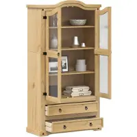 vidaXL Vitrinekast Corona 99x43x187 cm massief grenenhout