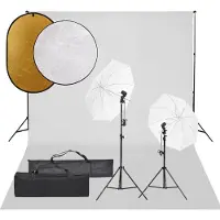 vidaXL Fotostudioset met verlichtingsset, achtergrond en reflector