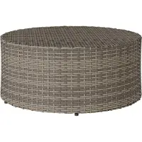 vidaXL Buiten Koffietafel Grijs Ø 68 x 30 cm poly rattan