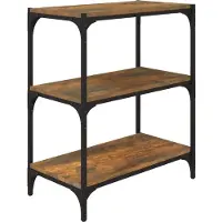 vidaXL Boekenkast 60x33x70,5 cm bewerkt hout en staal gerookt eiken