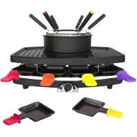 Fagor - FG816 3-in-1 combinatie wisser + fondue + grill - 1100 W - 1,5 L capaciteit - 8 poelons + 6 fondue picks