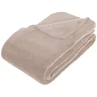 Atmosphera Linnen Microvezel Plaid 180x230, beige (180 x 230 cm)