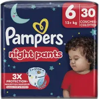 Pampers Night Pants – Maat 6 (13 kg+), 30 Stuks | Extra Absorberende Nachtbescherming