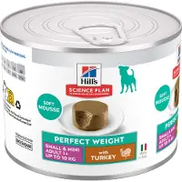 Hill's Pet Nutrition Adult Perfect Weight Small & Mini nat hondenvoer met kalkoen (mousse) blik 24 x 200 g