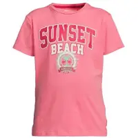 Orange stars T-shirt roze Meisjes Katoen Ronde hals Printopdruk - maat 134/140
