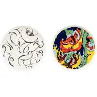 Marimekko Vildstjälk & Kraftmo bord Ø25 cm 2-delig White-black-multi