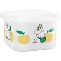 Muurla Mumin emaillebus met deksel 1 L Joyfull Apples-gul