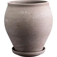 Bergs Potter Delphi pot met schotel 2-delig Grijs, Ø20 cm