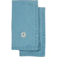 Sagaform Eden denim theedoek 50x70 cm 2-pack Blauw