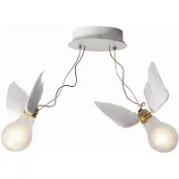 Ingo Maurer Plafondlamp , Lucellino Doppio, dimbare, Wit, Woonkamer, Designer