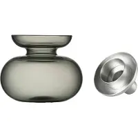Zone Denmark Inu Vaas / Kandelaar Smoked Grey / Staal - Kandelaars Mondgeblazen Glas Steel - 36670