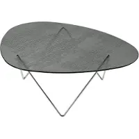 Gubi Pedrera salontafel Chroom – structuurglas smoke