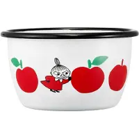 Muurla Moomin emailleschaal 30 cl Joyfull Apples-röd