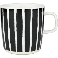 Marimekko Piccolo Mok 40 Cl Wit / Zwart - Theekopjes Steengoed Black - 075528-190