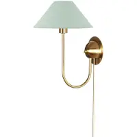 Globen Lighting wandlamp IRIS, groen, hoogte 32 cm IRIS, groen, Woon-/ Eetkamer, Textiel / Stof / Zijde, Vintage
