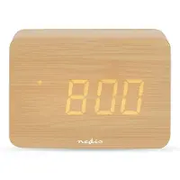 Nedis Digitale Tafelklok | LED | Achtergrondverlichting | Snoozefunctie | Datumweergave | Binnentemperatuur | Hout