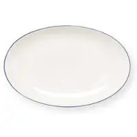 Vt wonen Bord vtwonen Plate White-Blue Line Oval 25,5 cm