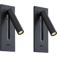 QAZQA Set van 2 moderne wandlampen zwart incl. LED - Plaza