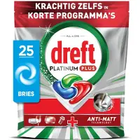 Dreft 2+2 gratis: Vaatwastabletten Platinum Plus All In One Bries 25 stuks