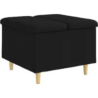 vidaXL Opslagottoman met kussen Zwart 60 x 60 x 45 cm Stof