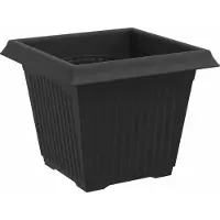 vidaXL Vierkante Bloempot 24 st Zwart 20 x 20 x 16 cm Kunststof