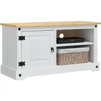 vidaXL TV Kast CORONA 100 x 40 x 52 cm Wit Massief grenenhout