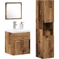 vidaXL Badkamermeubel Set 4 st Oud Hout 41 x 38,5 x 46 cm Bewerkt hout