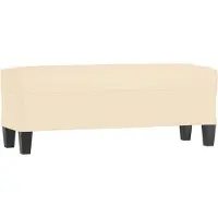 vidaXL Bankje 100x35x41 cm stof crèmekleurig