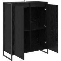 vidaXL Schoenenkast Zwart Eiken 79 x 36 x 100 cm Bewerkt hout