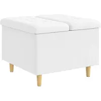 vidaXL Opslagottoman met kussen Wit 60 x 60 x 45 cm Kunstleer