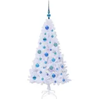 vidaXL Kunstkerstboom met 150 LED Wit 120 cm PVC en Staal