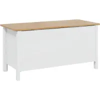 vidaXL Opbergbox met opslag HILL Wit en honingbruin 90 x 40 x 45 cm