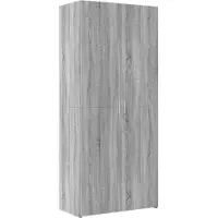 vidaXL Opbergkast 80x42,5x225 cm bewerkt hout grijs sonoma eikenkleur